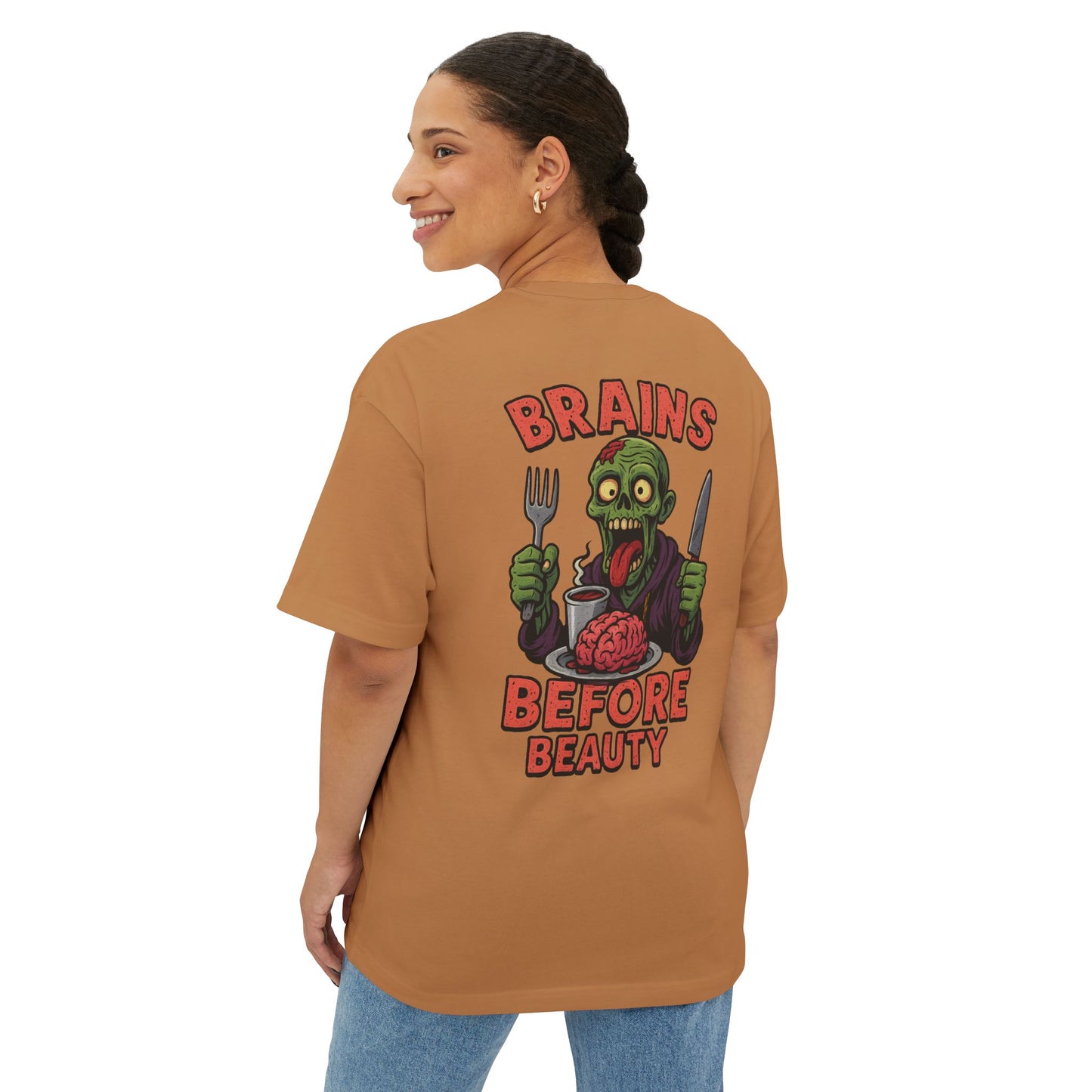 Brains Before Beauty – The Undead Philosophy Tee for the Sick & Smart