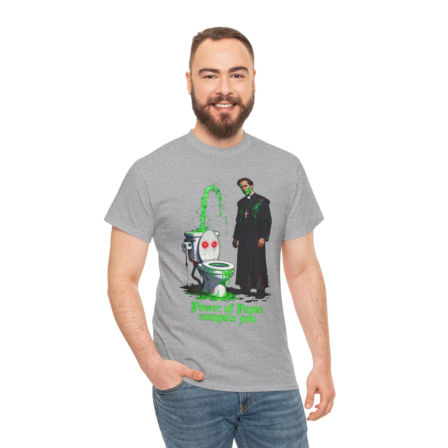Power of Pepto – The Unholy Exorcism Tee for the Possessed and the Bloated