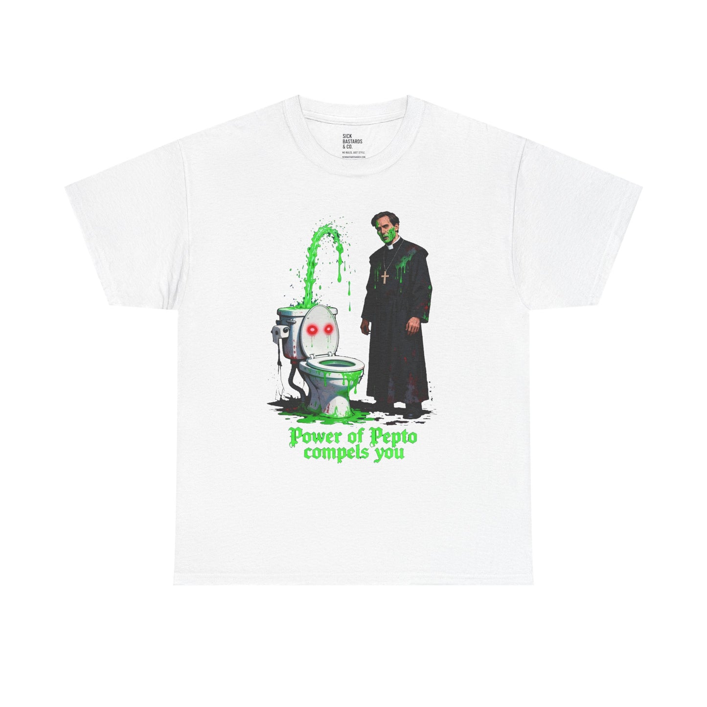 Power of Pepto – The Unholy Exorcism Tee for the Possessed and the Bloated