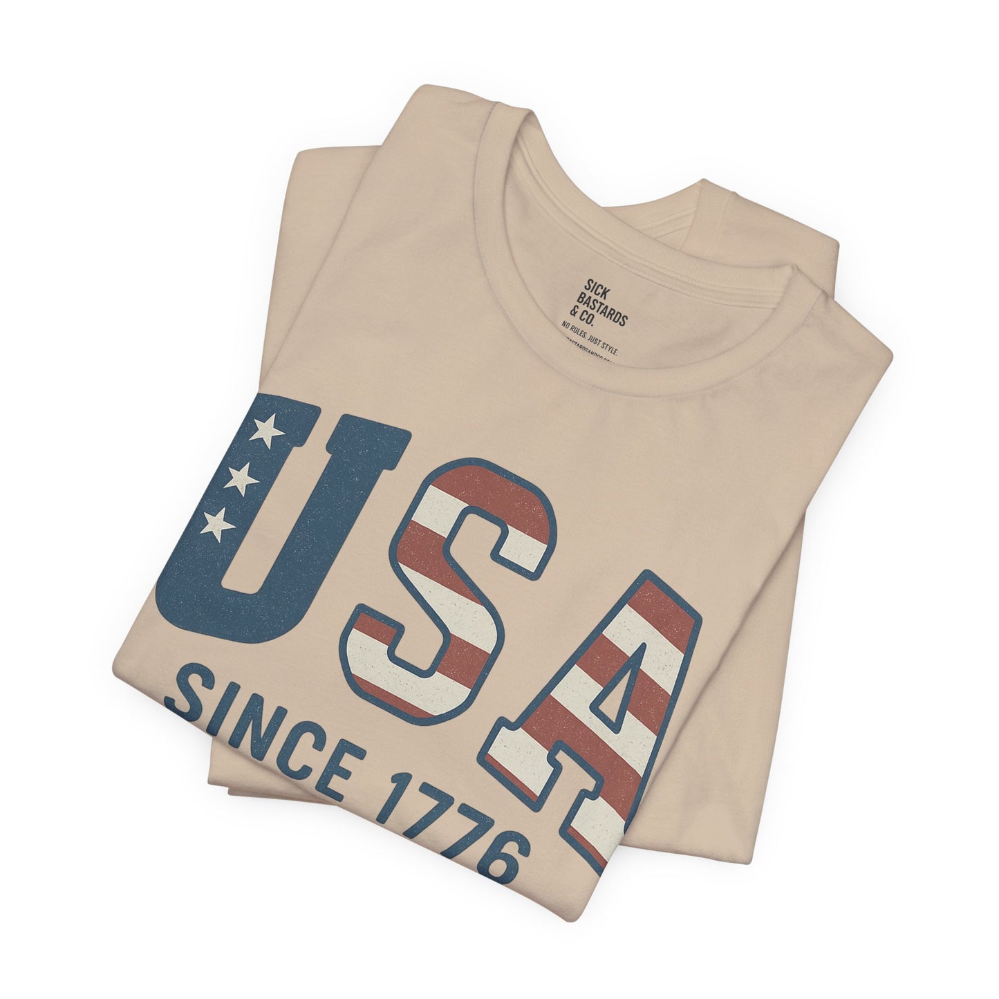 USA Since 1766 T-Shirt – Loud Graphic Tee, Heavyweight Patriotic Shirt, 4th of July Tee for the Unruly