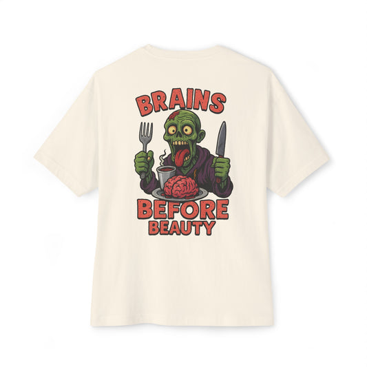 Brains Before Beauty – The Undead Philosophy Tee for the Sick & Smart