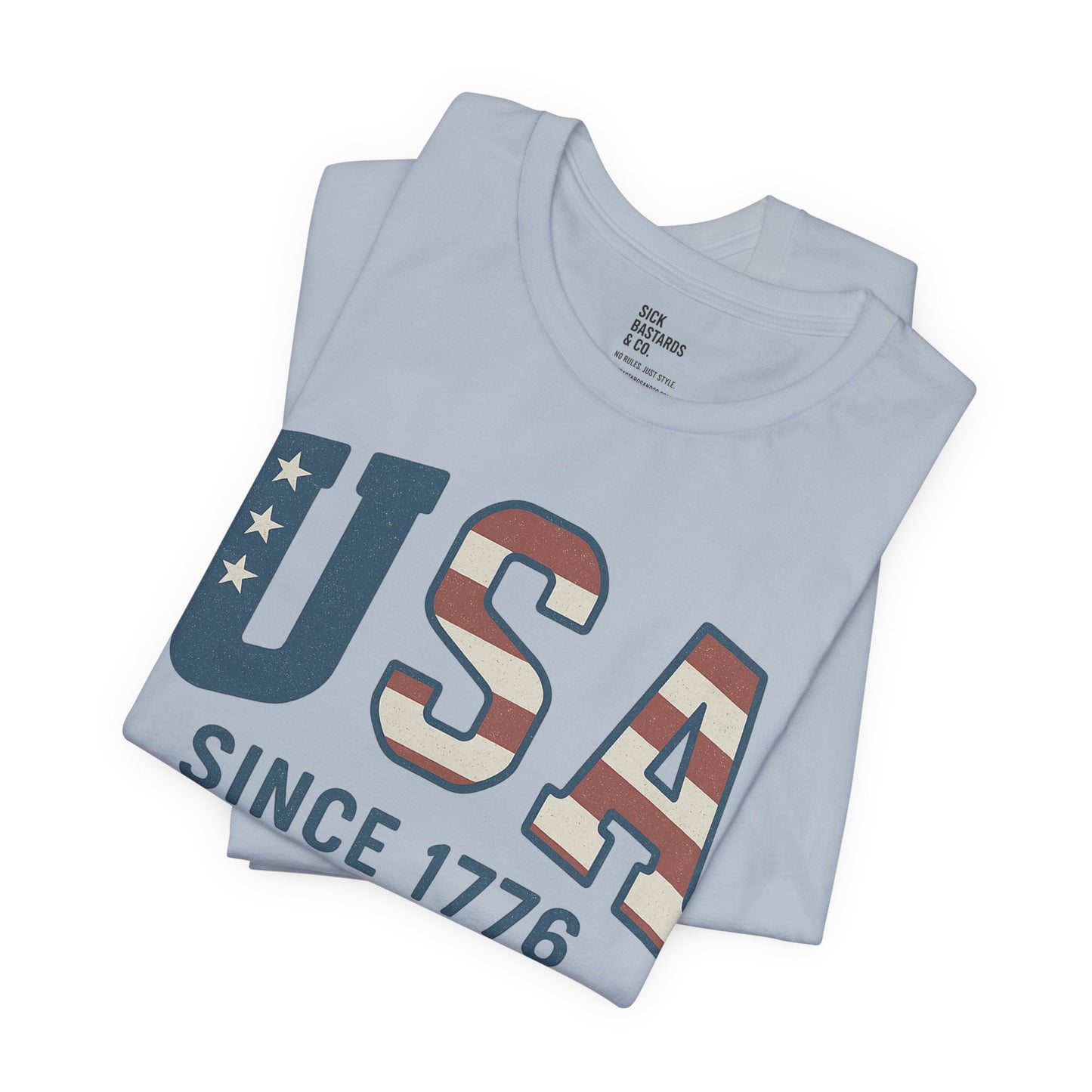 USA Since 1766 T-Shirt – Loud Graphic Tee, Heavyweight Patriotic Shirt, 4th of July Tee for the Unruly