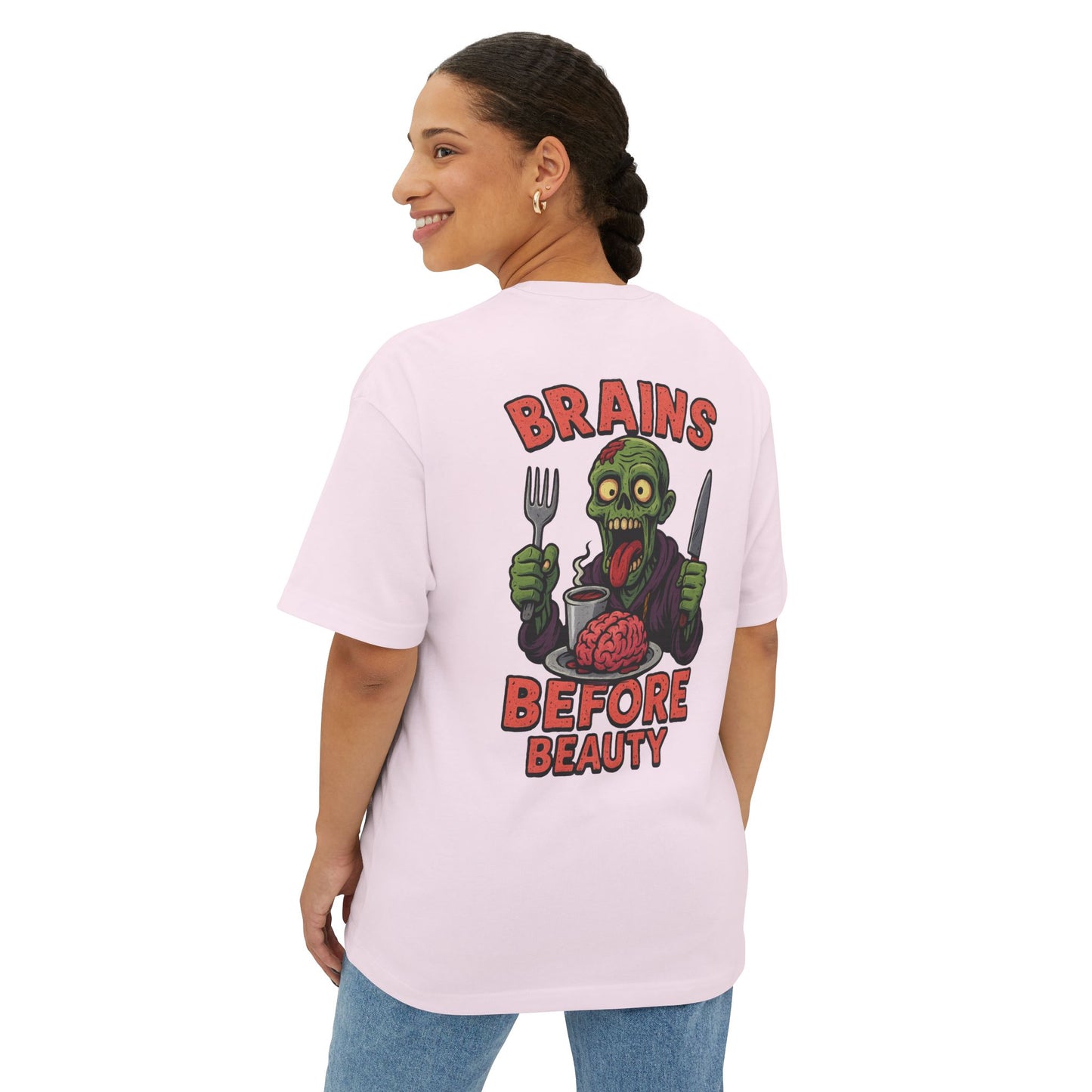 Brains Before Beauty – The Undead Philosophy Tee for the Sick & Smart